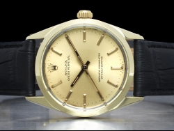 Rolex Oyster Perpetual 34 Gold Plated Champagne Crissy Dial  1024
